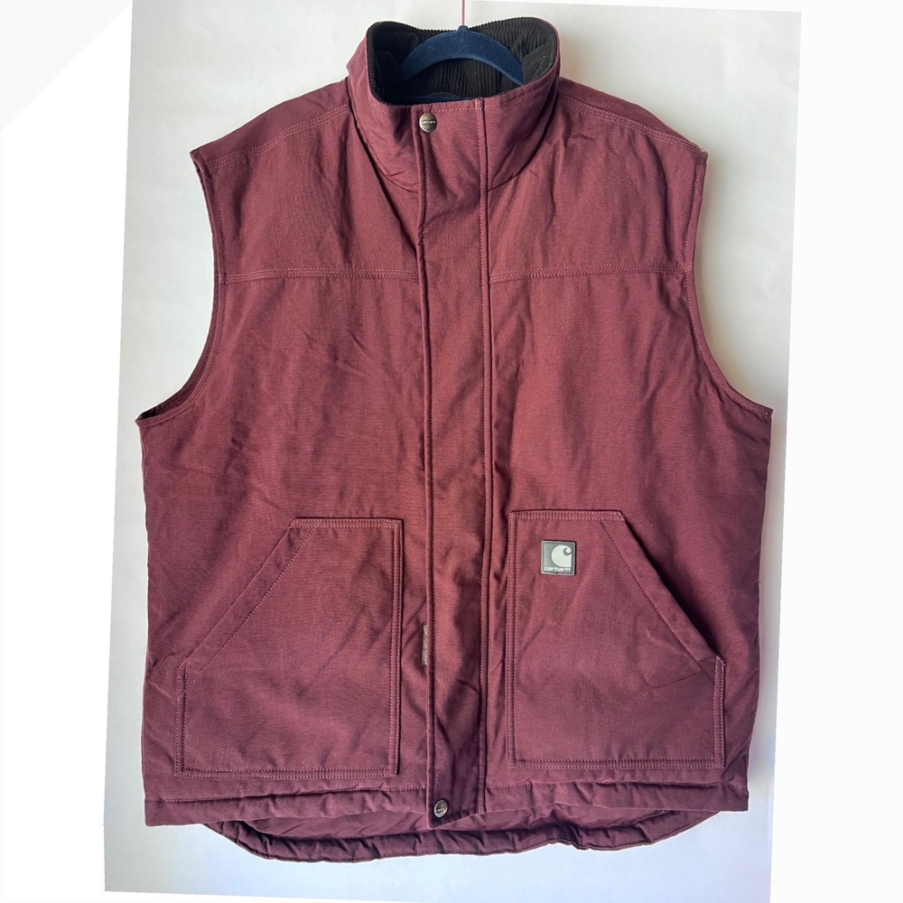 Carhartt V27 RDW Nylon Quilted Work Vest Redwood Mens Large